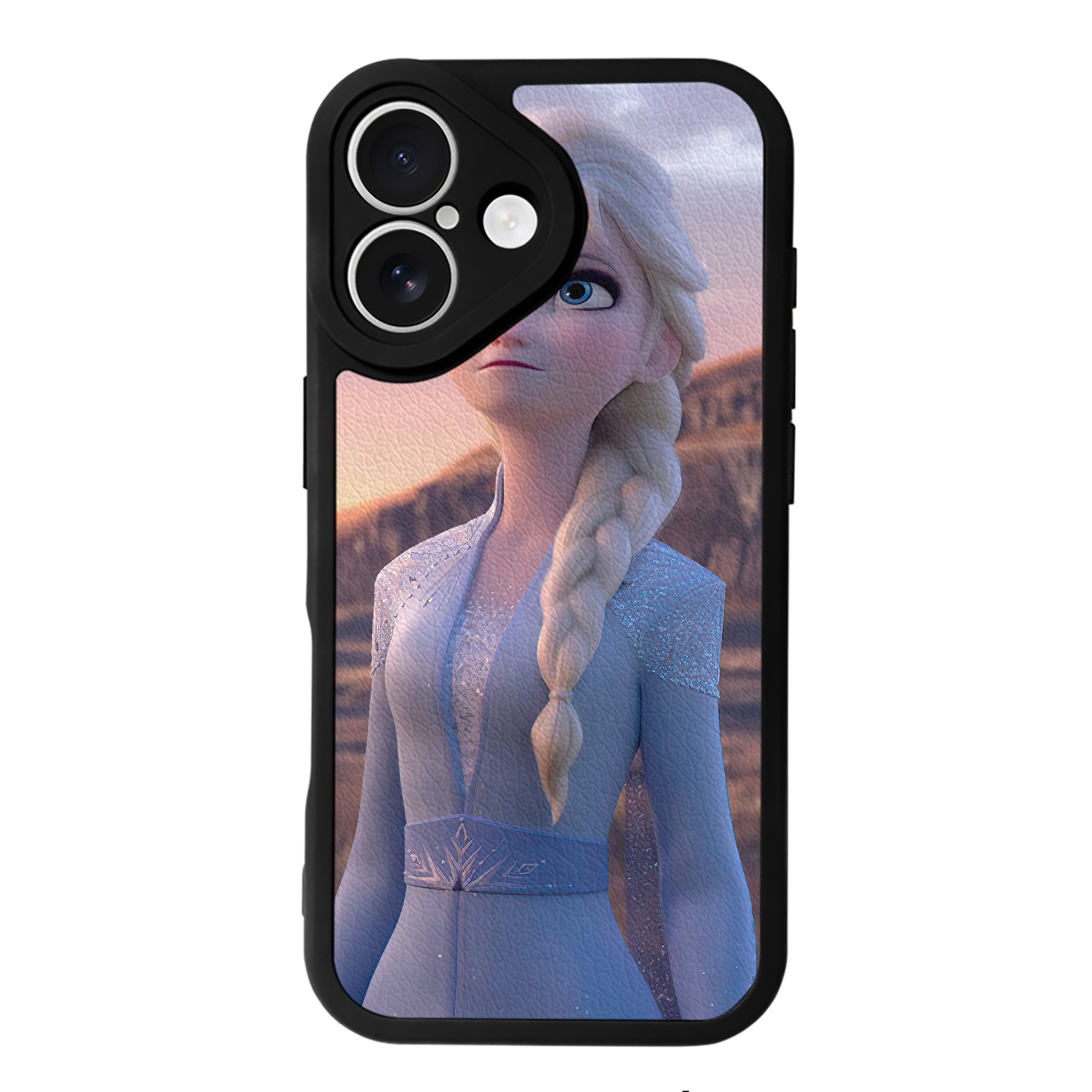 （画像用） アナと雪の女王 アンナ エルサ Frozen Anna Elsa 【iPhone 16シリーズ対応】シリコンスマホケース（レザー調） 材質：シリコン